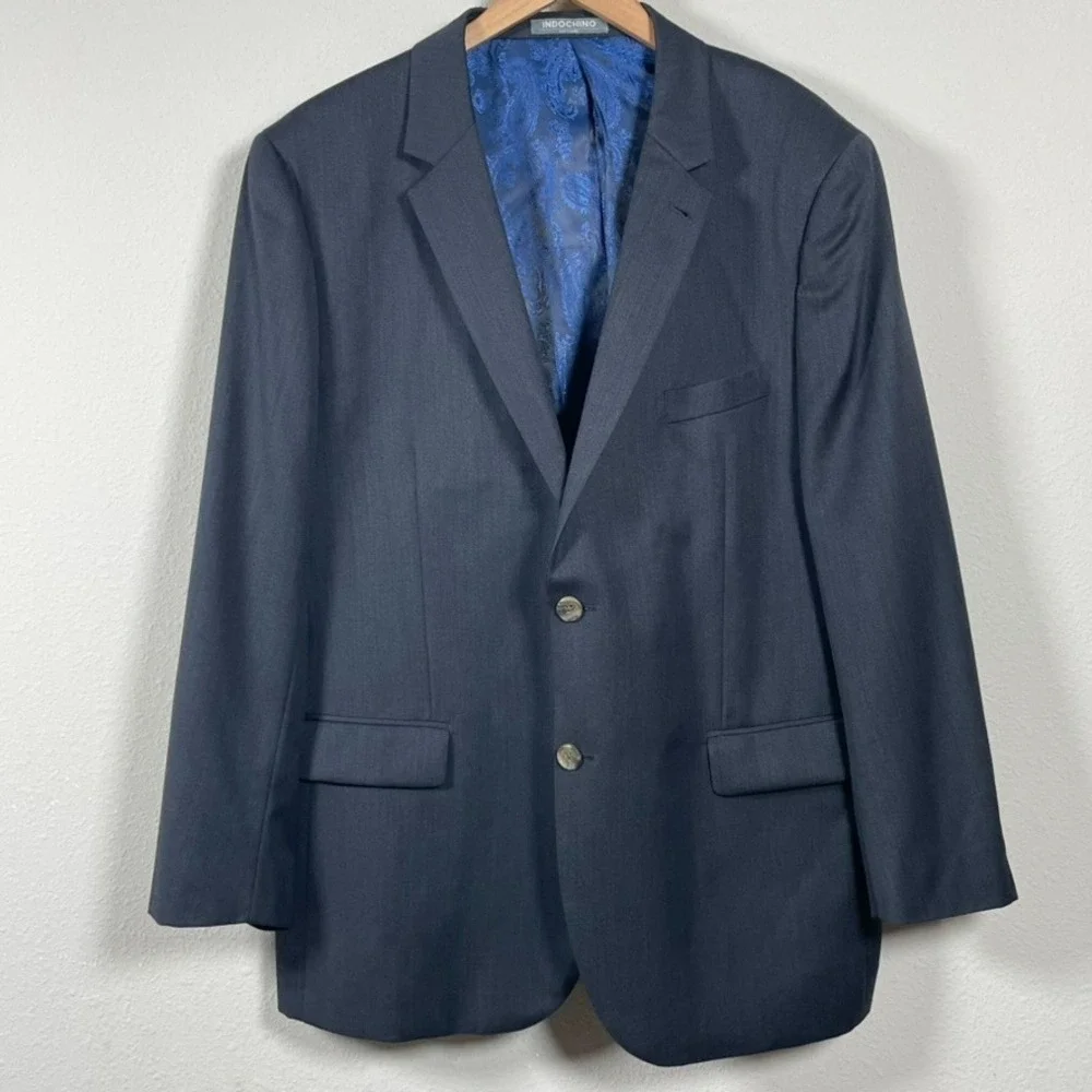Indochino Blazer Mens 48 Gray Professional Wool Paisley Lining Sports Coat‎